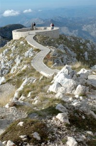 From the top of Mt. Lovćen, a symbol of Montenegrin freedom since the villages on its slopes were never been conquered by either Austrians or Turks, the whole of Old Royal Montenegro is visible.